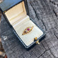 Antique Victorian Ruby Diamond 18k Boat Ring (Birmingham 1898) w. old mine cut diamonds (US size 6.5) Art Nouveau, five-stone ring, anniversary gift, engagement ring, wedding gift, graduation gift, unique gift