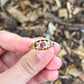 Antique Victorian Ruby Diamond 18k Boat Ring (Birmingham 1898) w. old mine cut diamonds (US size 6.5) Art Nouveau, five-stone ring, anniversary gift, engagement ring, wedding gift, graduation gift, unique gift