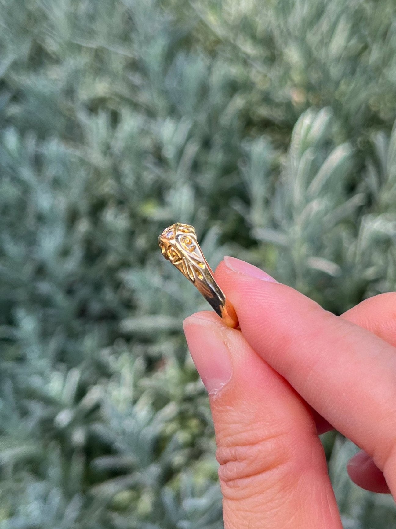 Antique Edwardian Diamond Boat Ring (UK 1915) US size 5.75 (old European cut diamonds in 18ct gold) Chester stamp, maker mark E.J.R, engagement ring, wedding gift, antique jewelry, collectable ring, 18ct gold ring