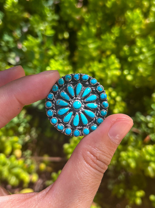 Antique Turquoise Silver Brooch (Austro-Hungarian Empire, 1890s) sustainable jewelry, Boho style, anniversary gift, graduation gift, antique jewelry, gift for her, antique brooch