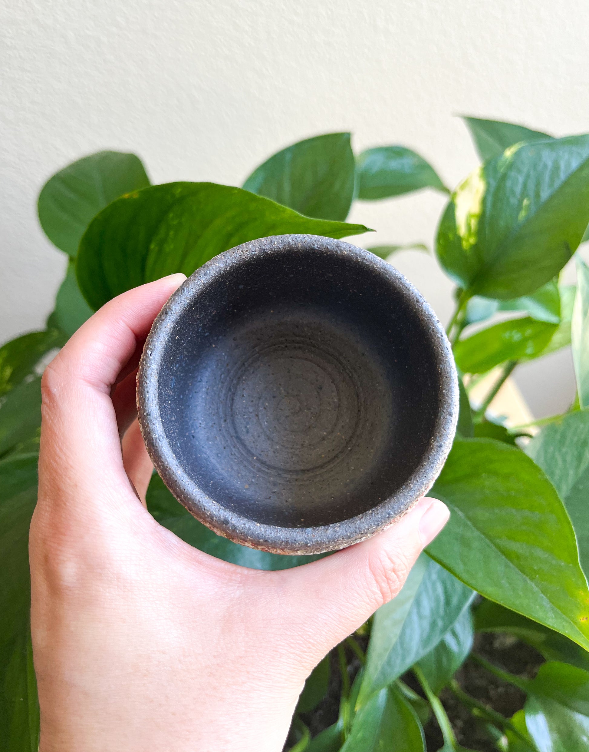 Handcrafted Woodfired Rough Clay Wabi Sabi Teacup (multi-gemstone glaze)