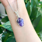 Natural Charoite Silver wire wrapped Pendant, handmade gift