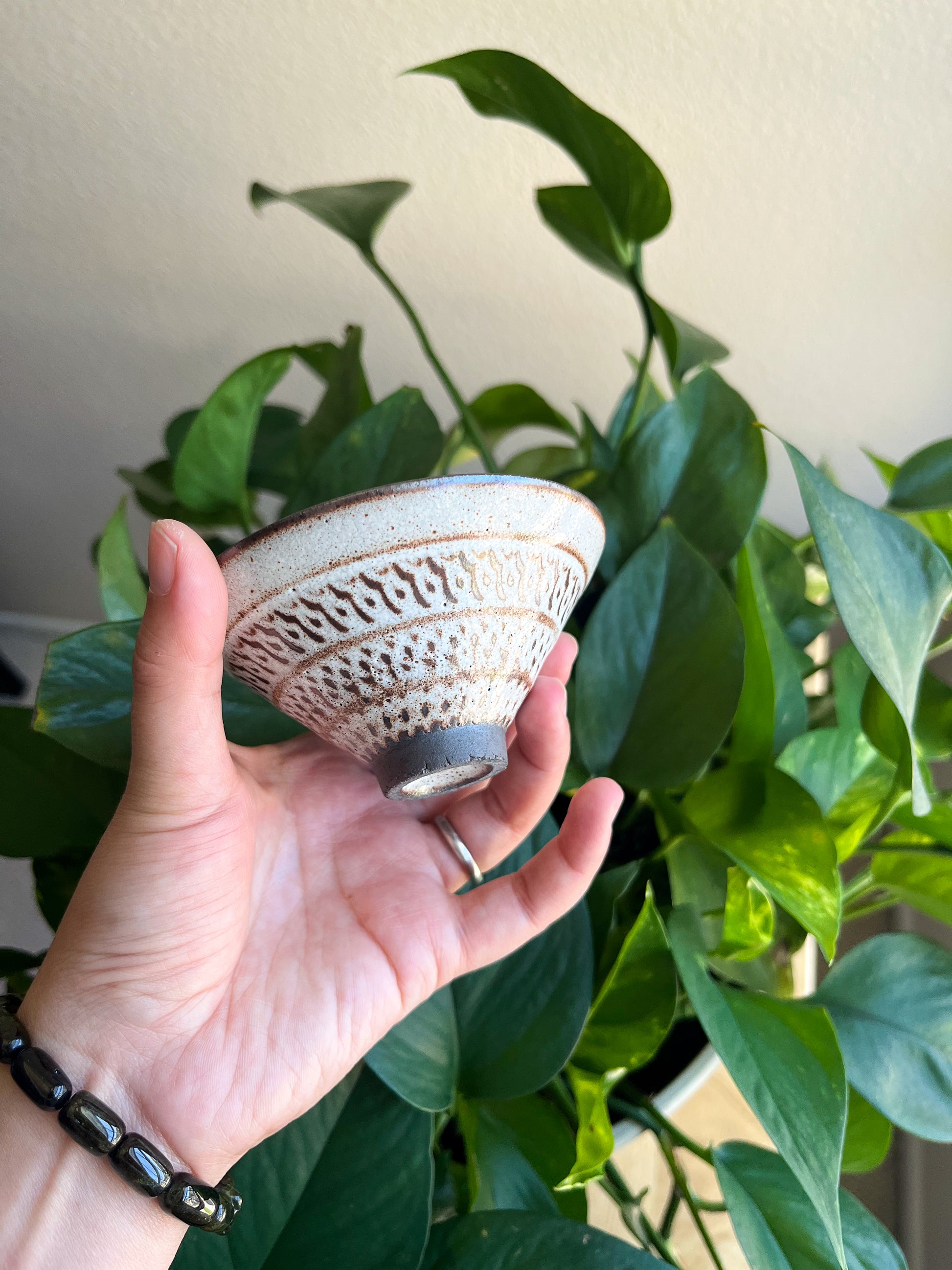 Handcrafted Woodfired Rough Clay Wabi Sabi Teacup (white)