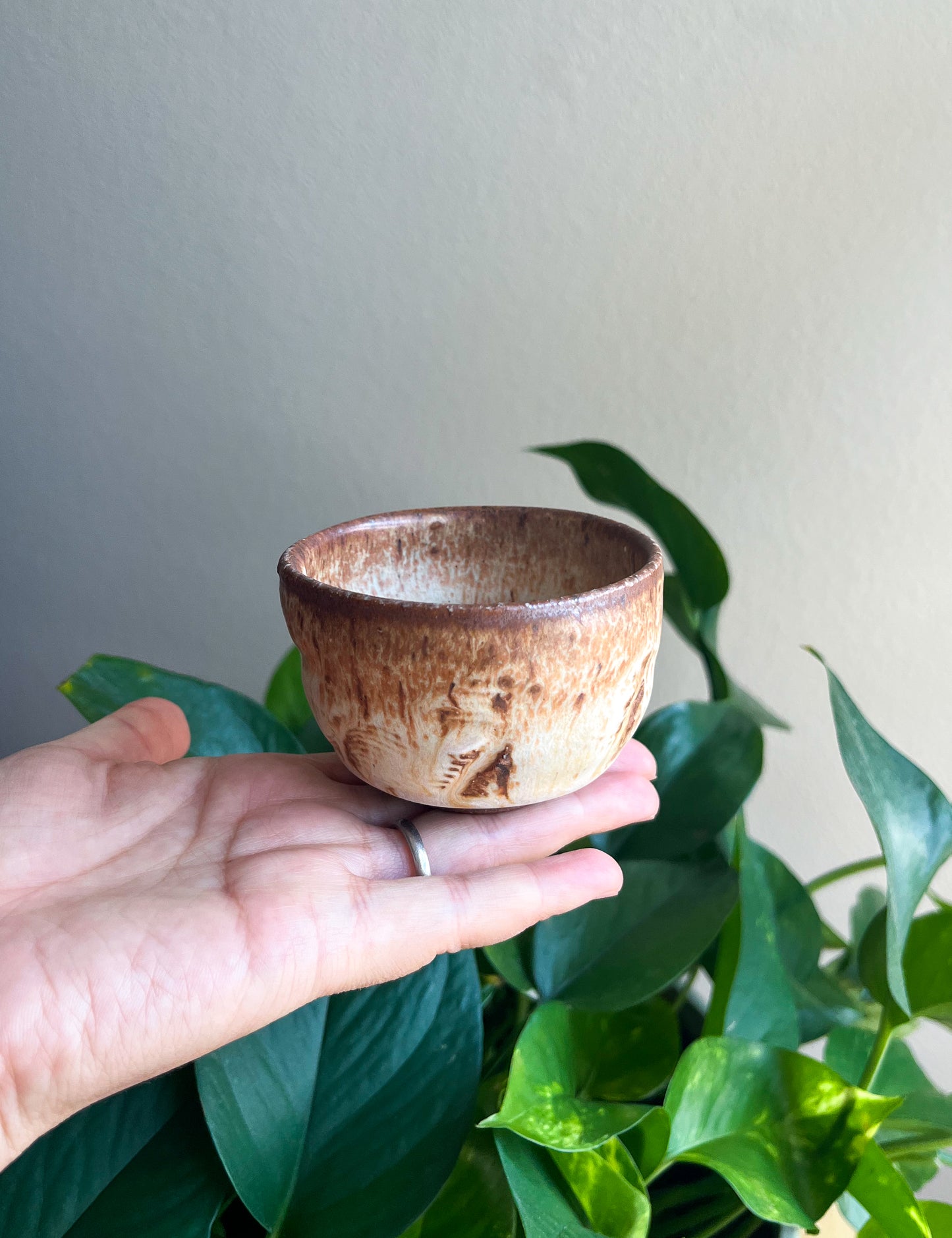 Handcrafted Wood-fired Ash-glaze Matcha Teacup Wabi Sabi