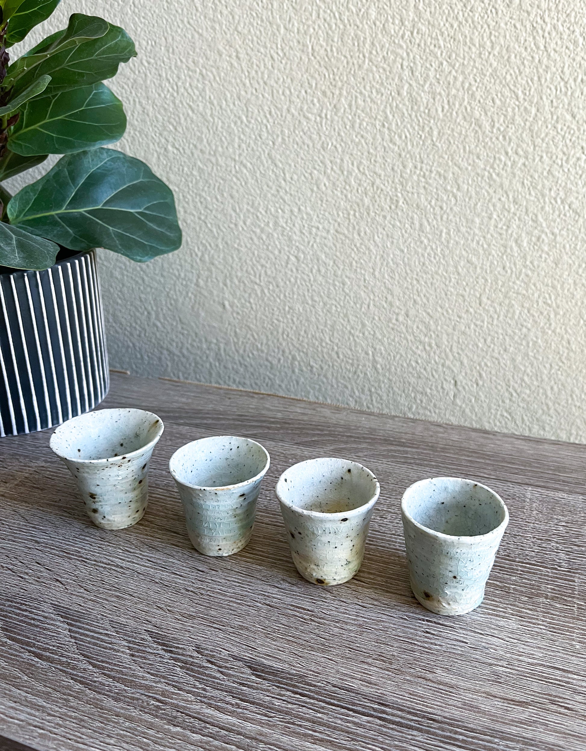 Handcrafted Light-Green Fenyin Powder-Glaze Wabi Sabi Teacup