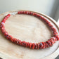 Bold Natural Red Coral Statement Necklace (16 inch), handmade gift