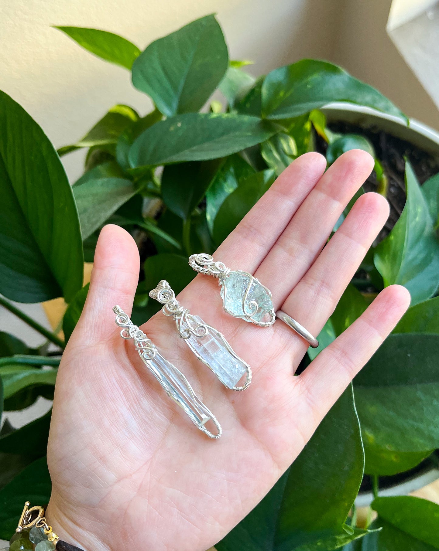 Natural Aquamarine Silver Pendant (choose your own)