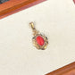 Antique Coral 14k Gold Pendant (Germany 1930s) antique jewelry, genuine coral jewelry