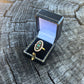 Antique Art Deco Genuine Emerald & Diamond 9k Gold Ring (UK 1930s) size 6.5