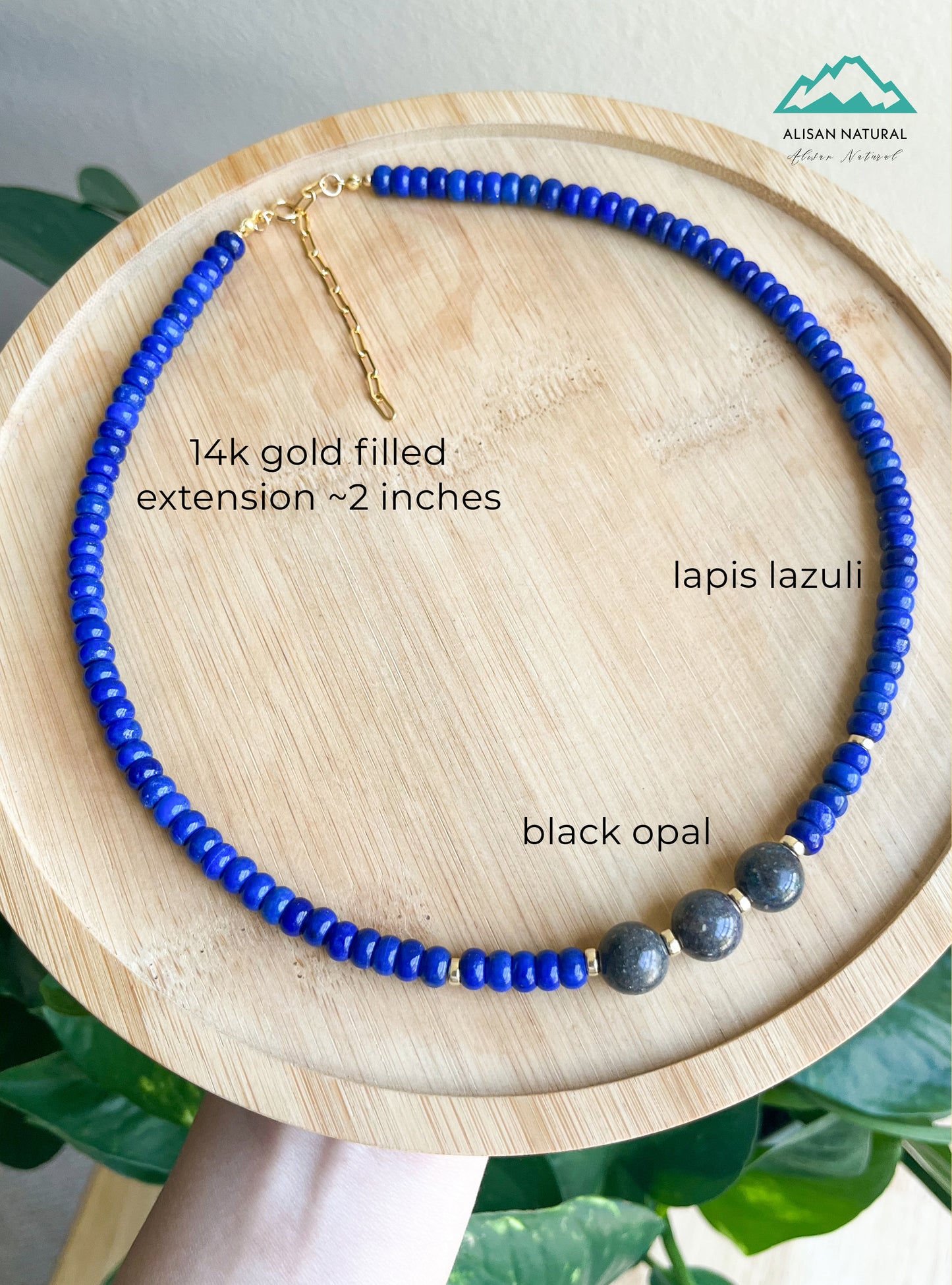 Lapis Lazuli & Boulder Opal gold filled statement Necklace, handmade gift for her, Reiki crystals, graduation gift