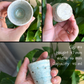 Handcrafted Light-Green Fenyin Powder-Glaze Wabi Sabi Teacup